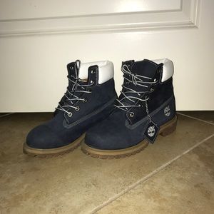 Custom Navy Timberland Boots Sz 7 Women’s